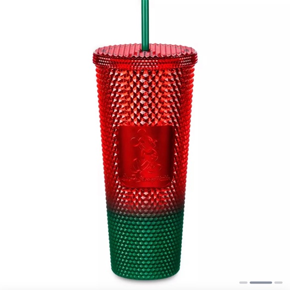 Walt Disney World Mickey Starbucks Holiday Christmas Tumbler with Straw New - Picture 2 of 2